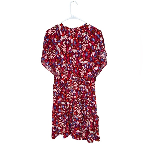 By Anthropologie Robin Tiered Mini Dress Women’s Size Medium in Raspberry Pink - Picture 4 of 10